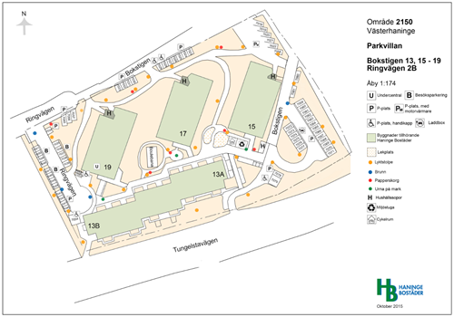 Karta över Bokstigen 13 A-B