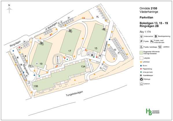 Områdeskarta Bokstigen 13a-b, 15-19