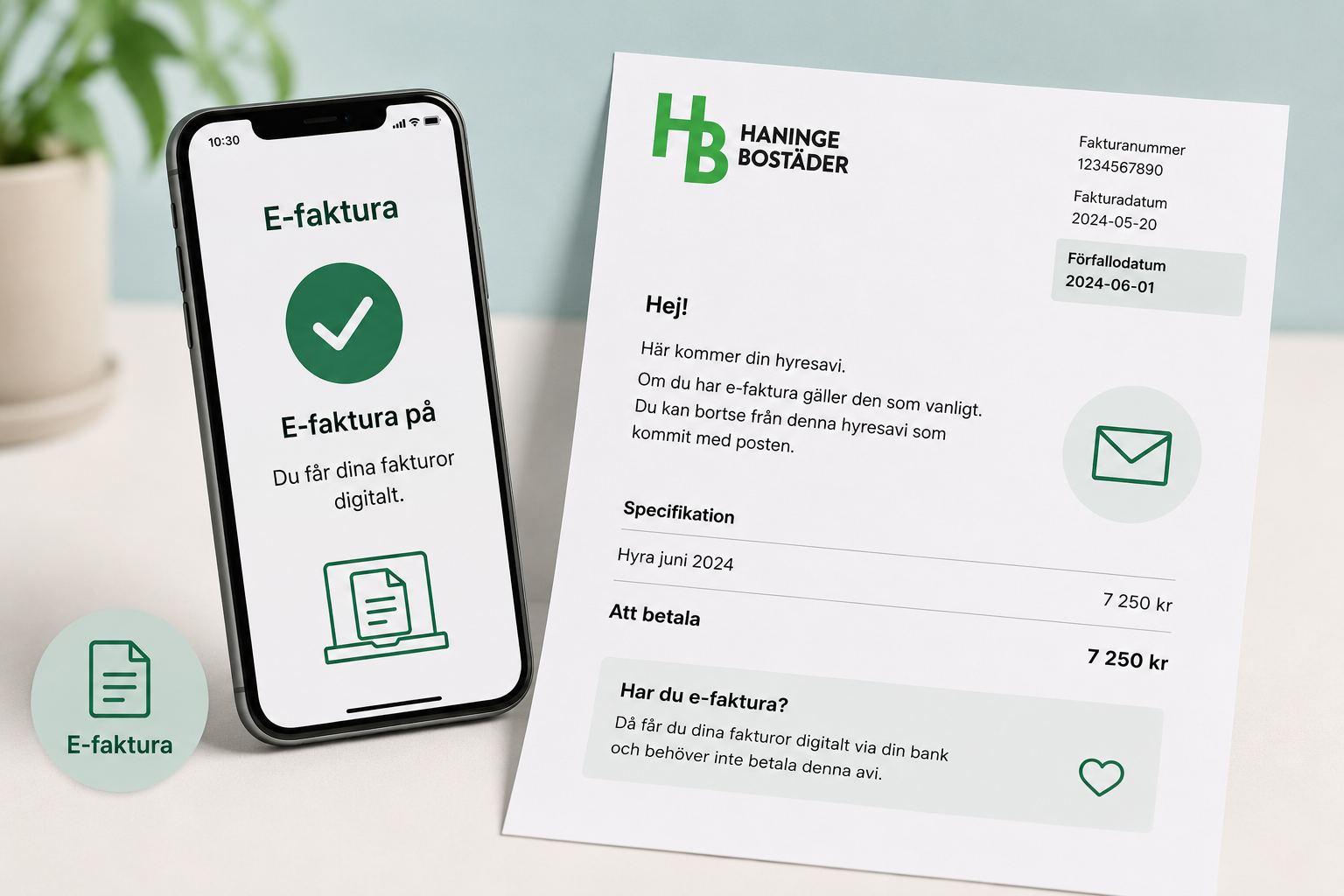 Information om utskickad hyresavi