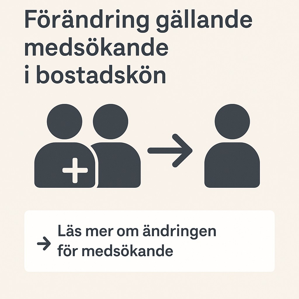 Förändring gällande medsökande i bostadskön